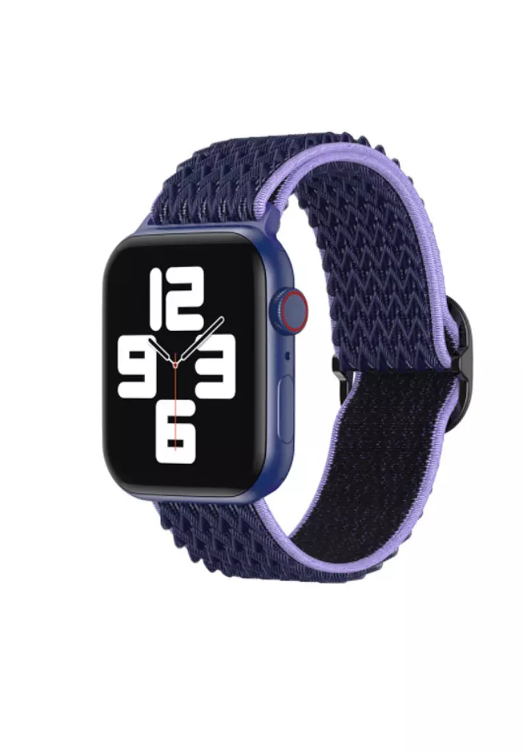 Kings Collection Midnight Blue Wave Pattern Nylon Woven Apple Watch Band 38MM / 40MM (KCWATCH1108)