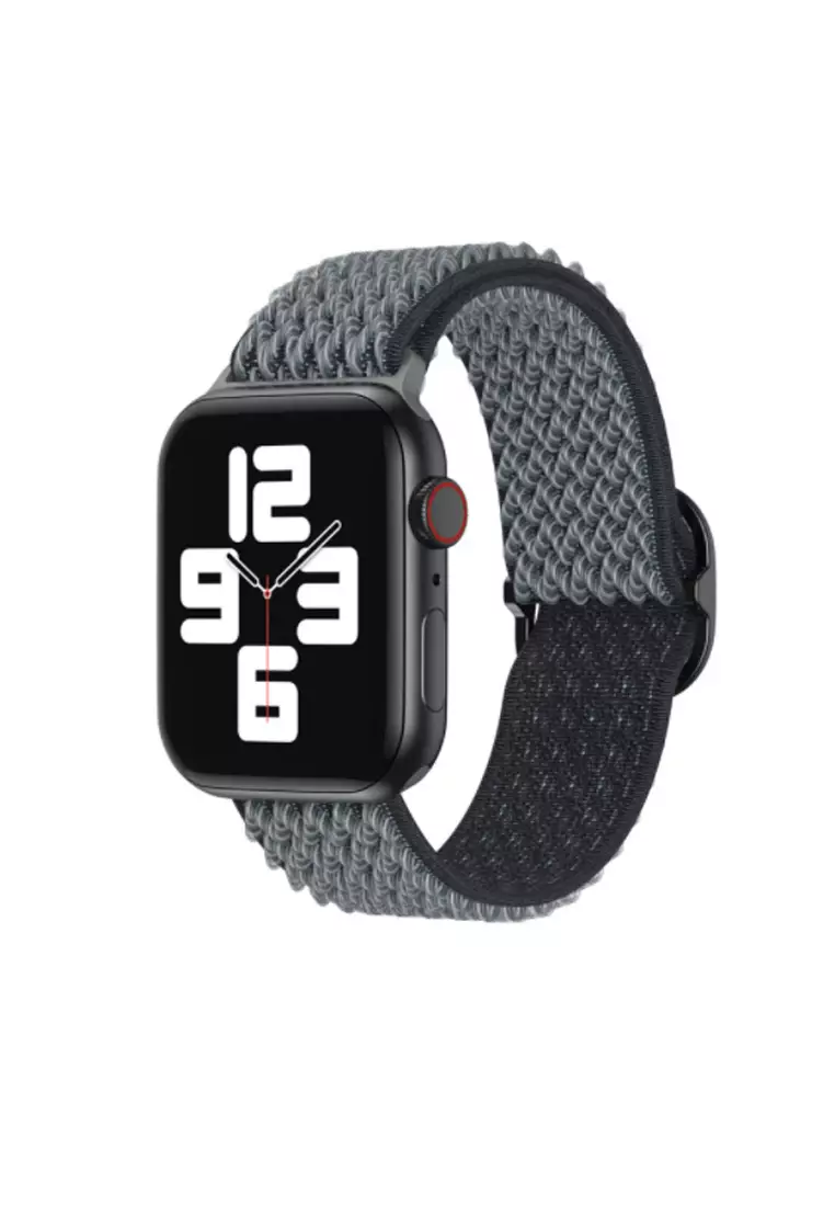 Kings Collection Storm Grey Wave Pattern Nylon Woven Apple Watch Band 42MM / 44MM (KCWATCH1103)