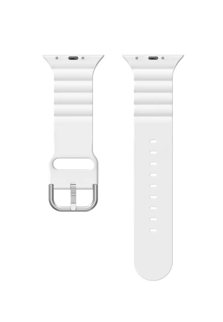 Kings Collection White Silicone Apple Watch Band 38MM / 40MM (KCWATCH1066a)