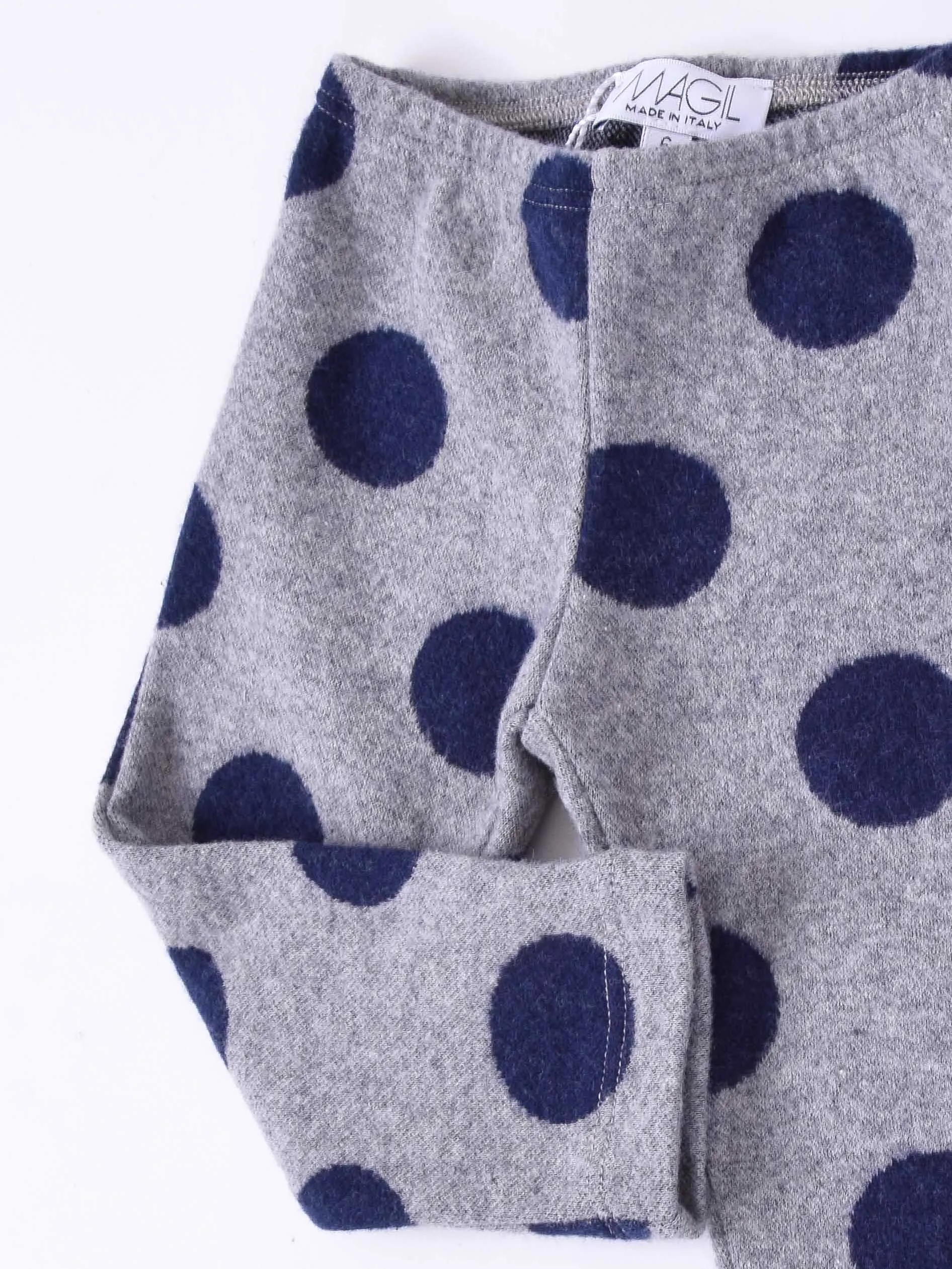 Leggings Pois Grigio/blu