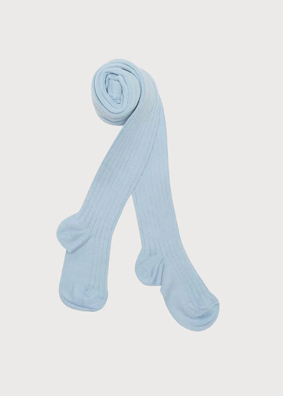 Light Blue Ribbed Tights (0mths-8yrs)