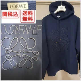 LOEWE  |Street Style Long Sleeves Plain Cotton Logo Luxury Hoodies