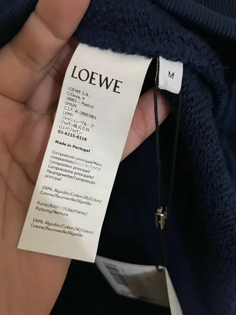 LOEWE  |Street Style Long Sleeves Plain Cotton Logo Luxury Hoodies