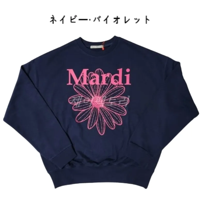 Mardi Mercredi  |Unisex Street Style U-Neck Long Sleeves Plain Cotton Logo