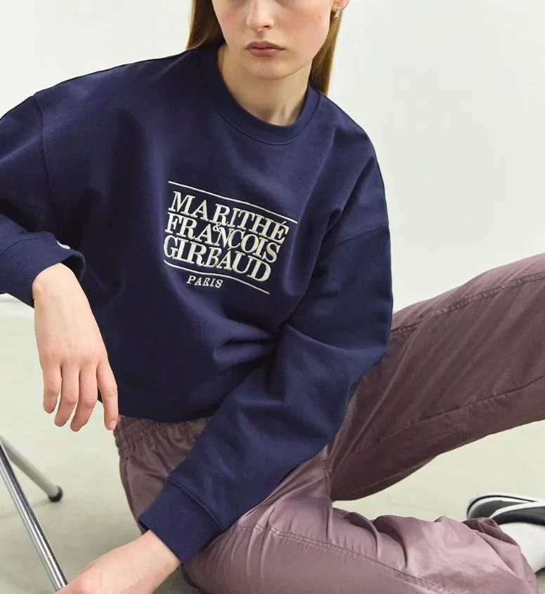 Marithe + Francois Girbaud  |Unisex Street Style Long Sleeves Logo Hoodies & Sweatshirts