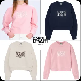 Marithe + Francois Girbaud  |Unisex Street Style Long Sleeves Logo Hoodies & Sweatshirts