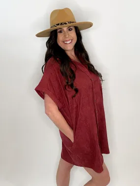 Merlot Soft Corduroy Dress