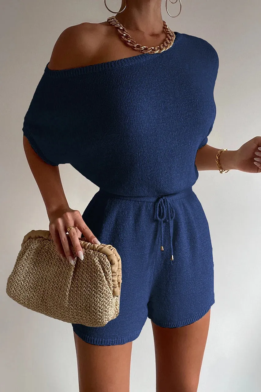 Mia Knit Romper - Steel