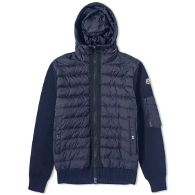 Moncler Hooded Down Knit JacketNavy