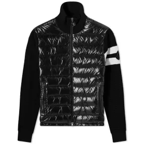 Moncler Sleeve Striped Down CardiganBlack