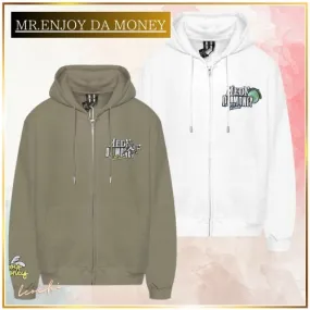 MR. ENJOY DA MONEY  |Unisex Street Style Long Sleeves Plain Cotton Logo