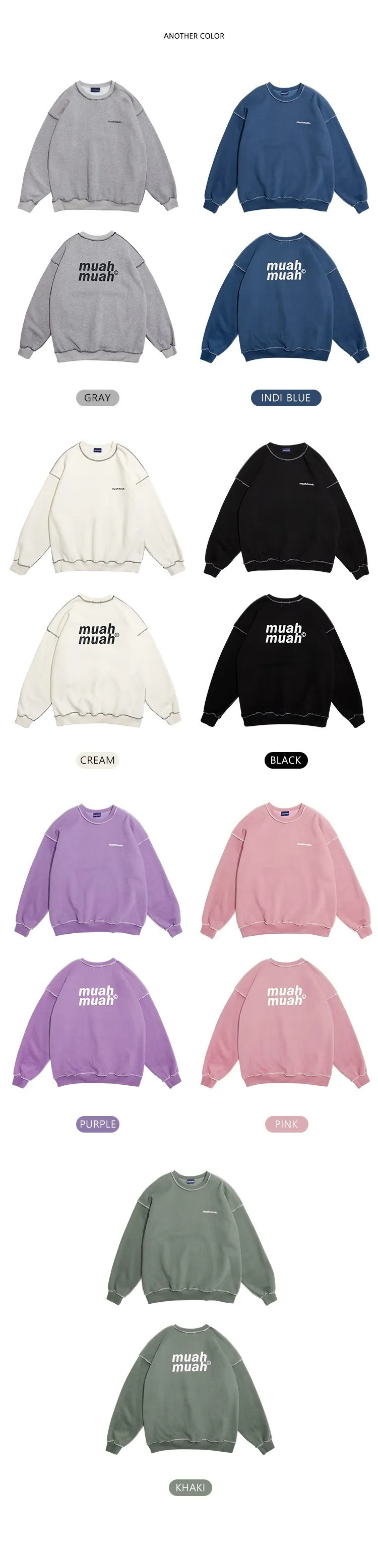 muahmuah  |Street Style Long Sleeves Plain Cotton Oversized Logo