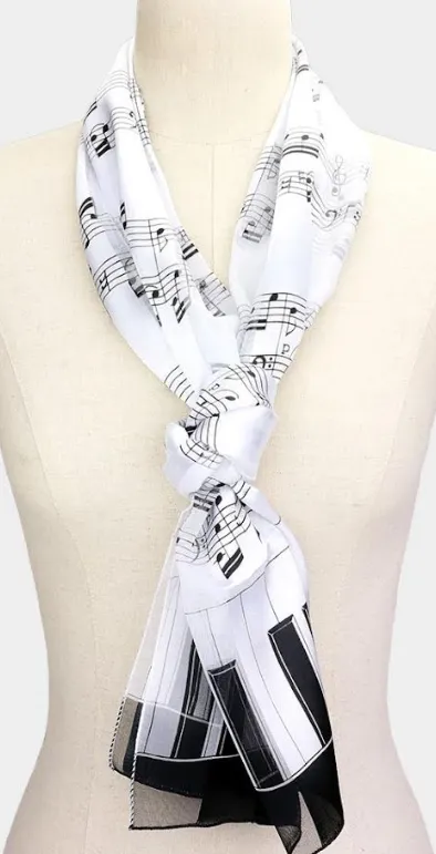 Music Scarf White