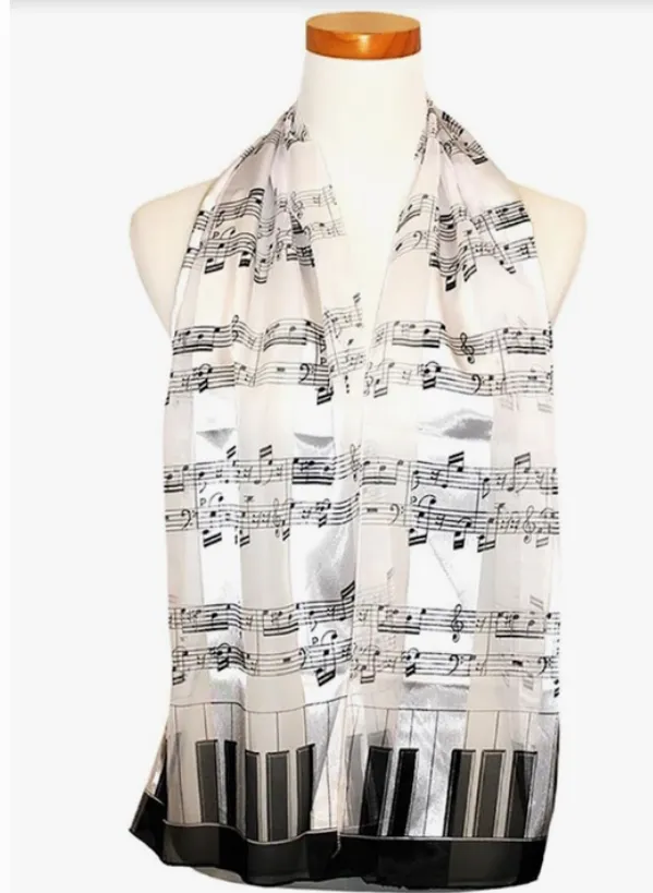 Music Scarf White