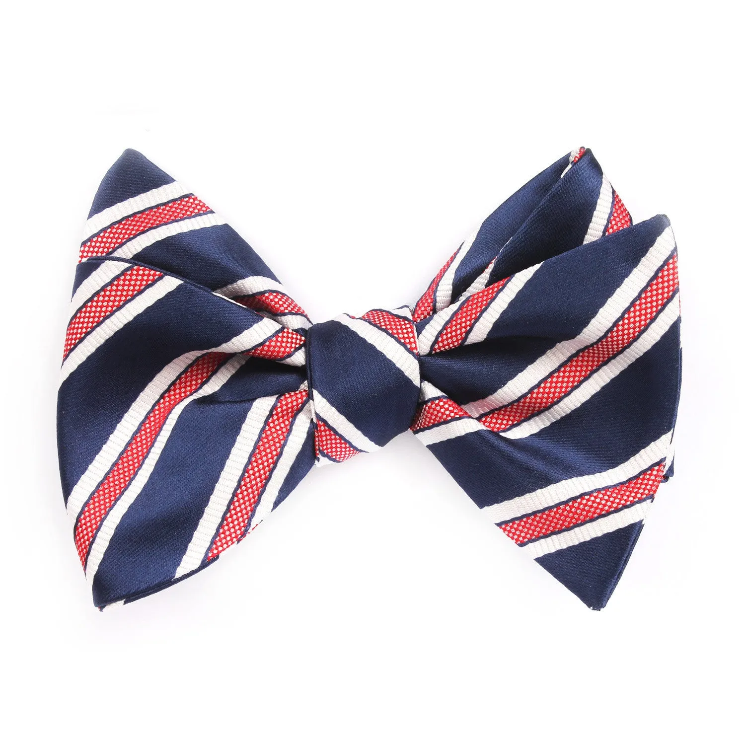 Navy Blue Bow Tie Untied with Red Stripes