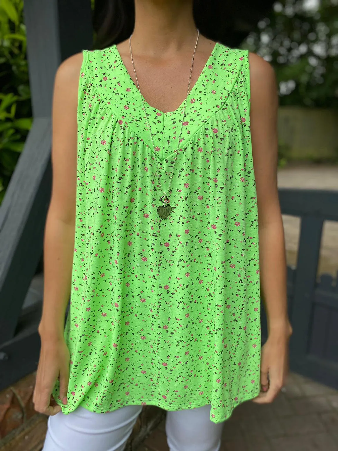 Neon Ditsy Floral Vest Diani