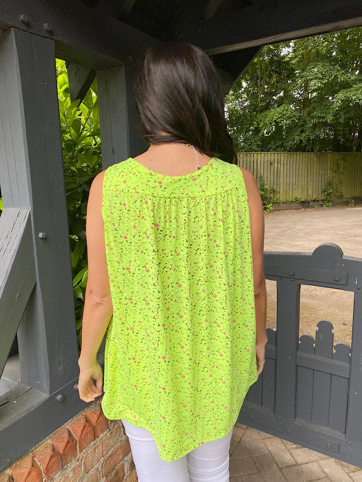 Neon Ditsy Floral Vest Diani