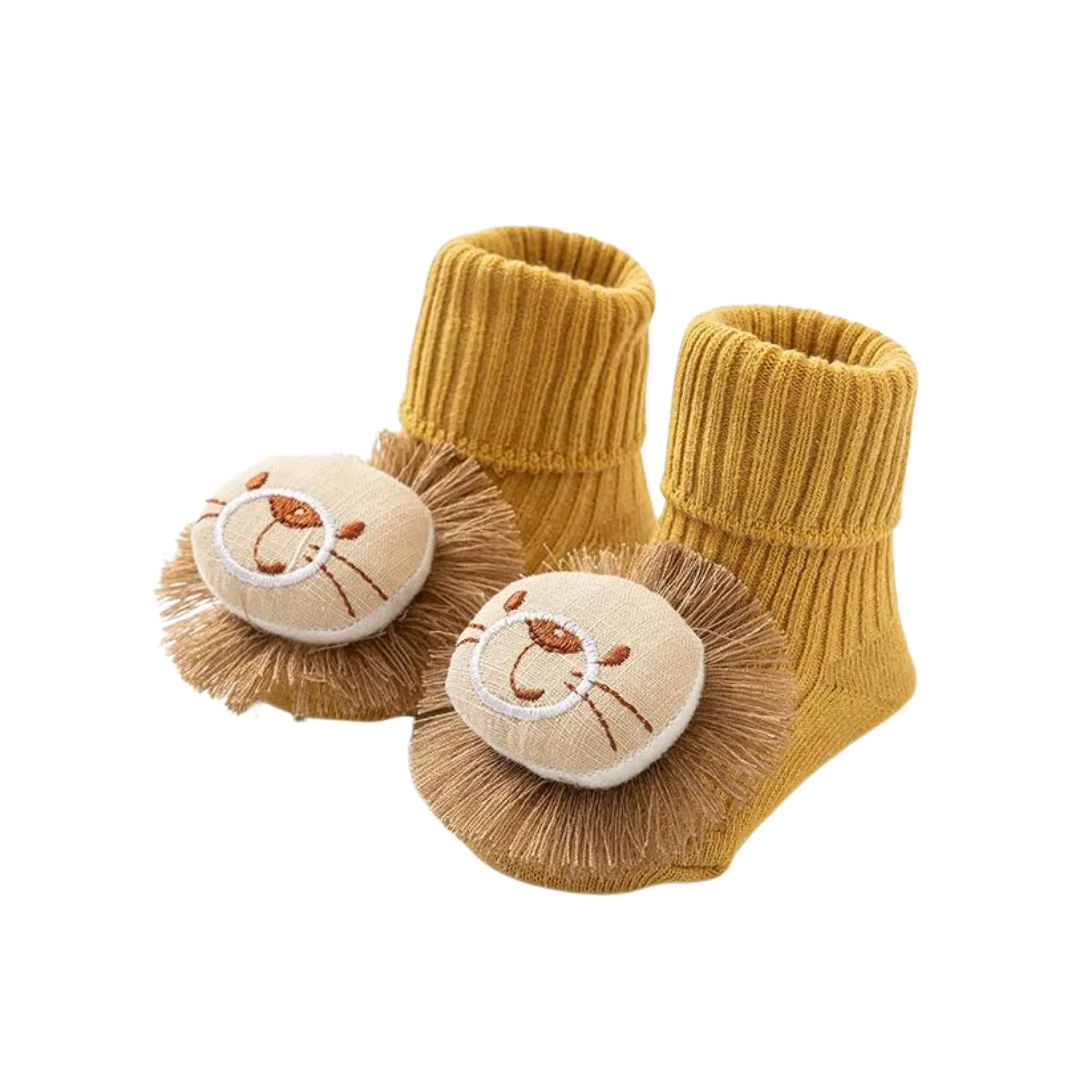 Non-Slip 3D Baby Floor Socks in Grey Bear