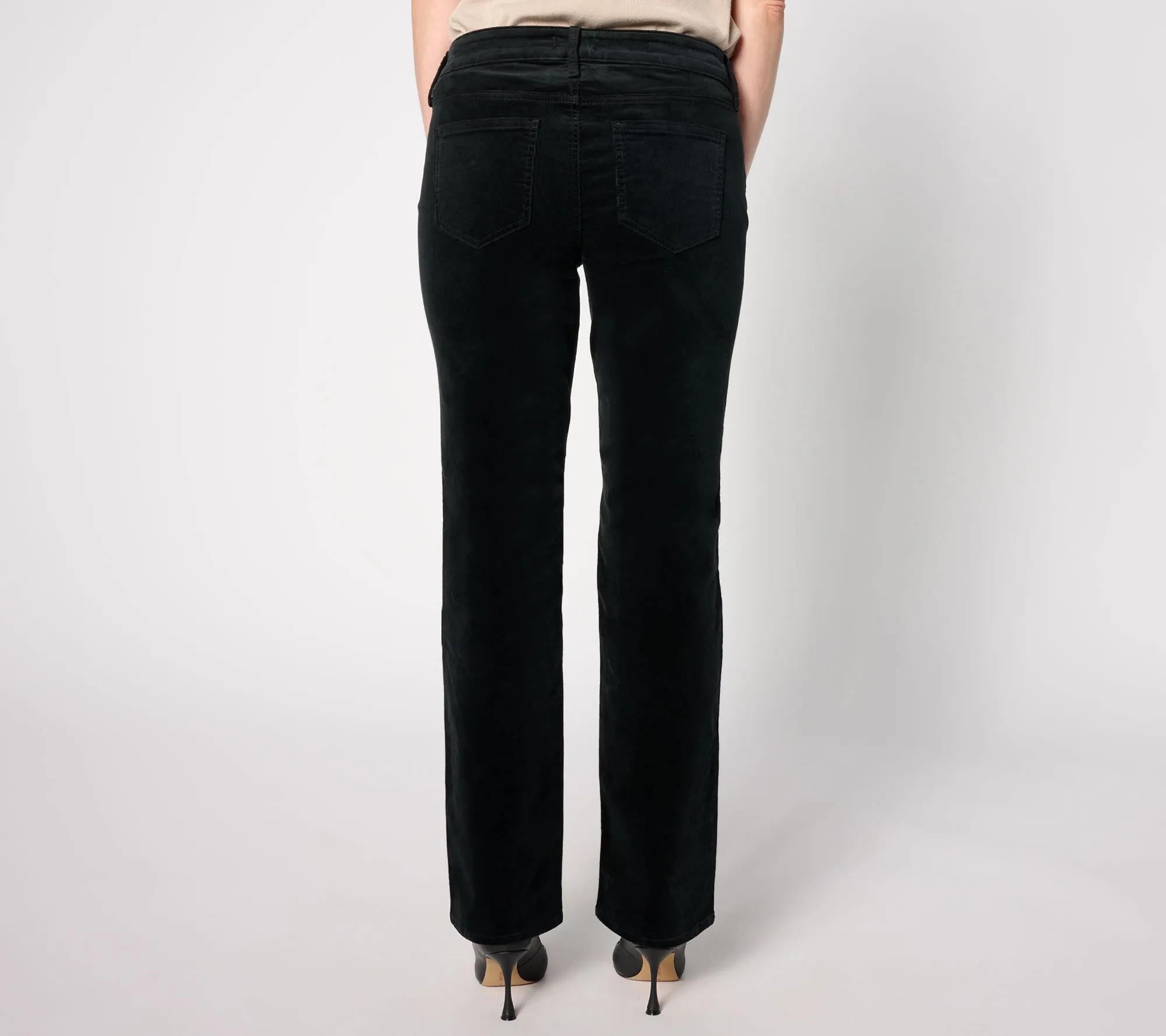 NYDJ Straight in Wale Baby Corduroy Pants- Black