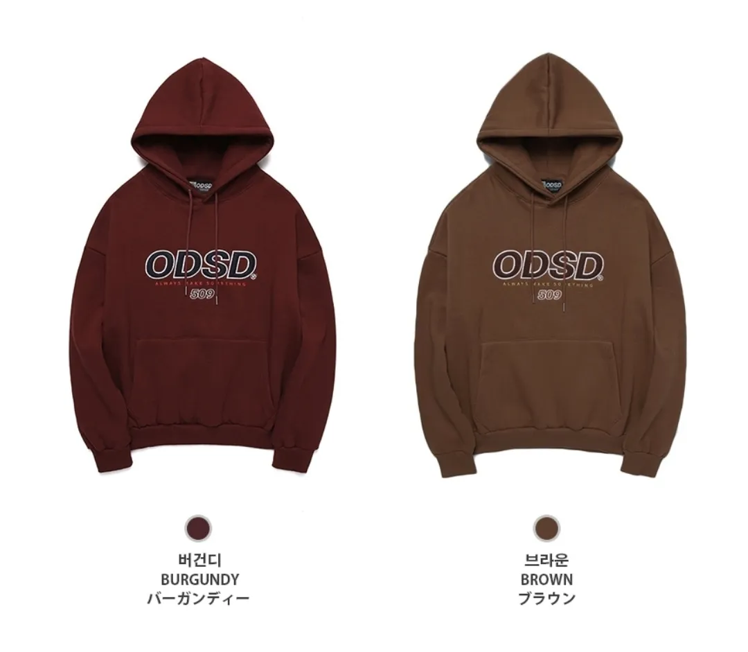 Odd Studio  |Unisex Street Style Long Sleeves Plain Logo Hoodies