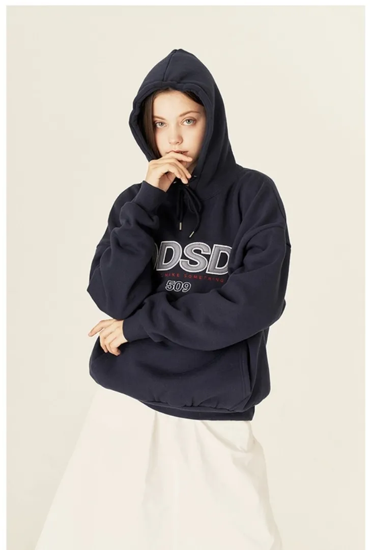 Odd Studio  |Unisex Street Style Long Sleeves Plain Logo Hoodies