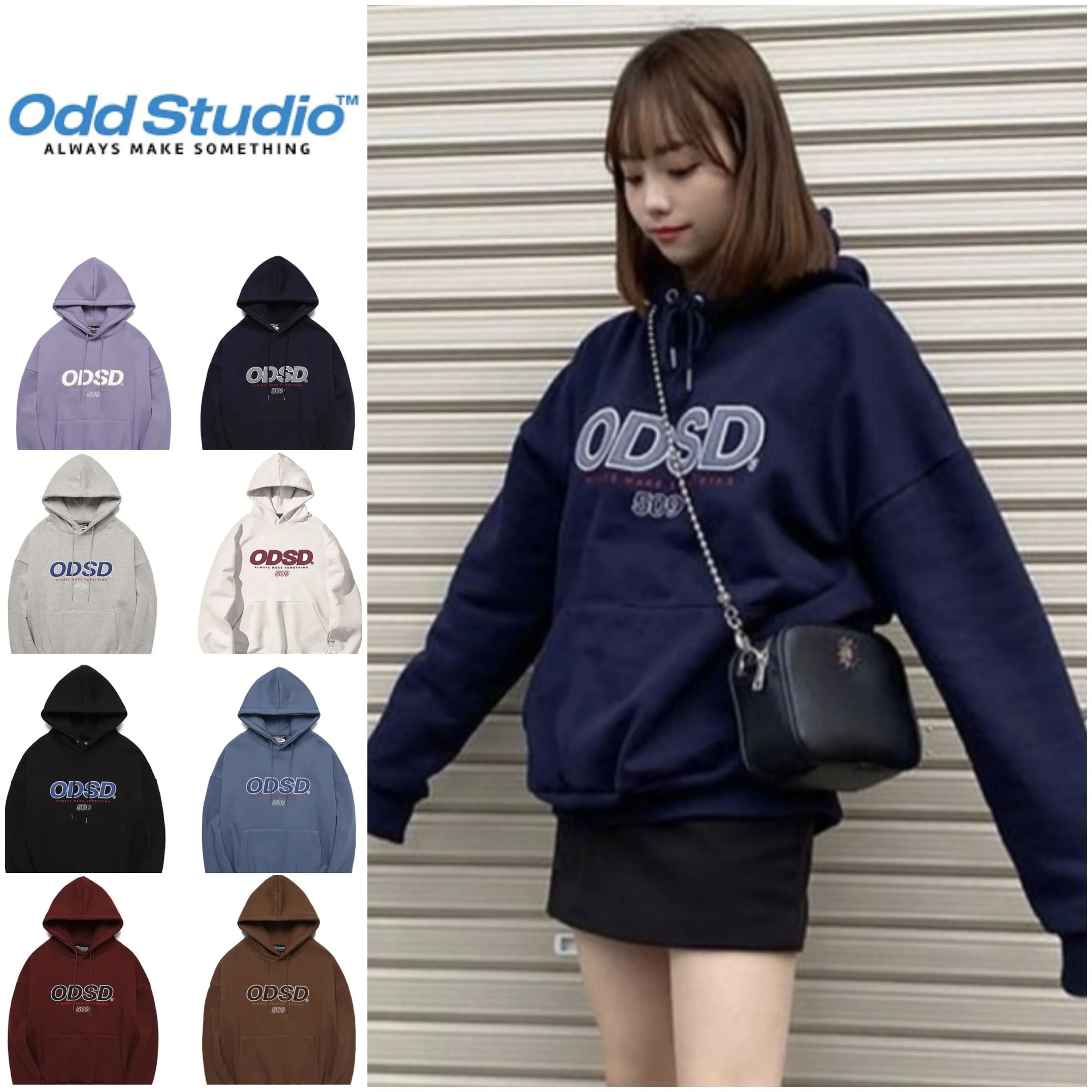 Odd Studio  |Unisex Street Style Long Sleeves Plain Logo