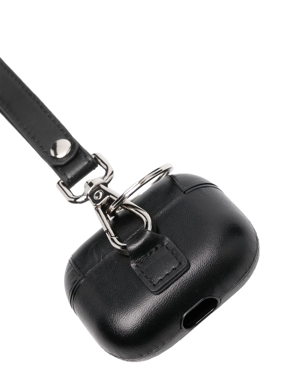 PALM ANGELS Black AirPods Case With Monogram