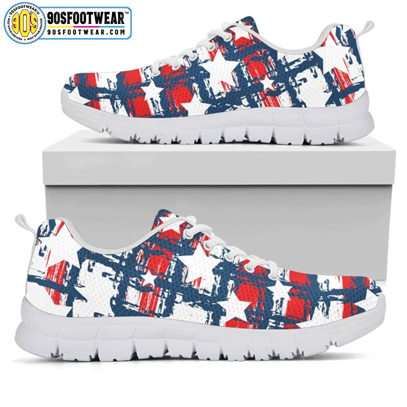 Patriotic Pride American Flag Fitness Sneakers – USA Flag Stars & Stripes Running Shoes for 4th of July