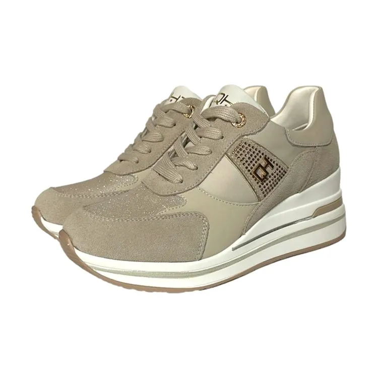 QH7 Queen Helena QH7017 Sneaker Donna Stringate Beige