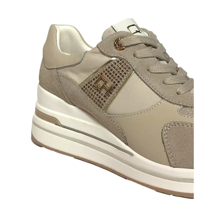 QH7 Queen Helena QH7017 Sneaker Donna Stringate Beige