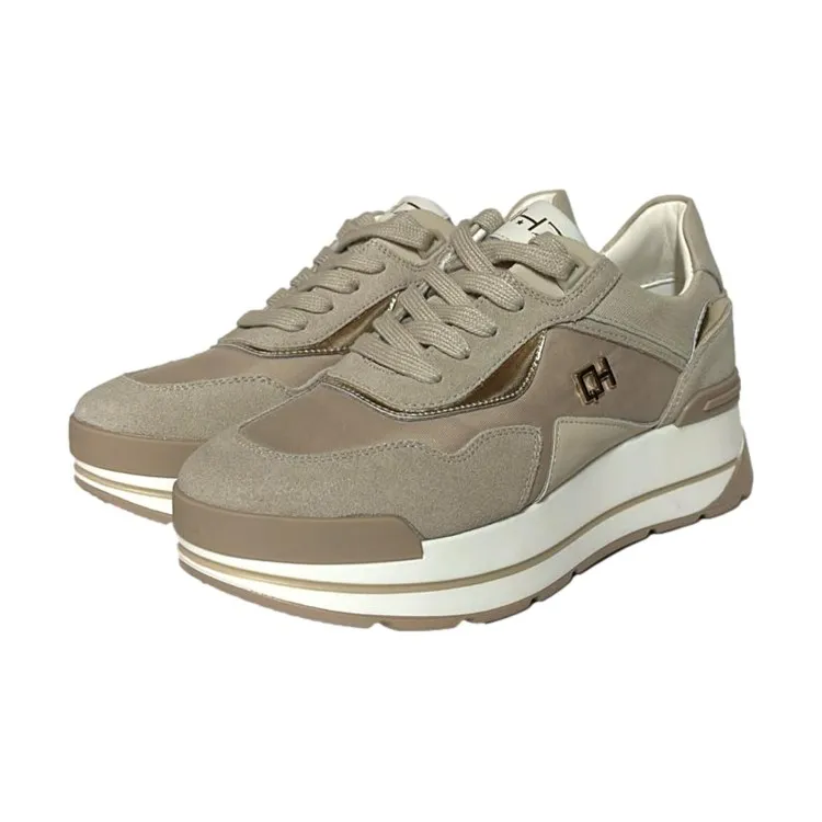 QH7 Queen Helena QH7024 Sneaker Donna Stringate Beige