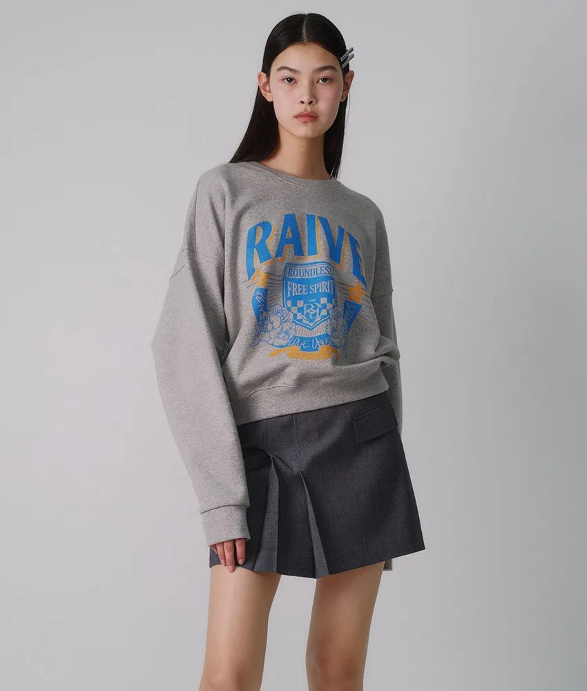 RAIVE  |Street Style U-Neck Long Sleeves Plain Cotton Logo