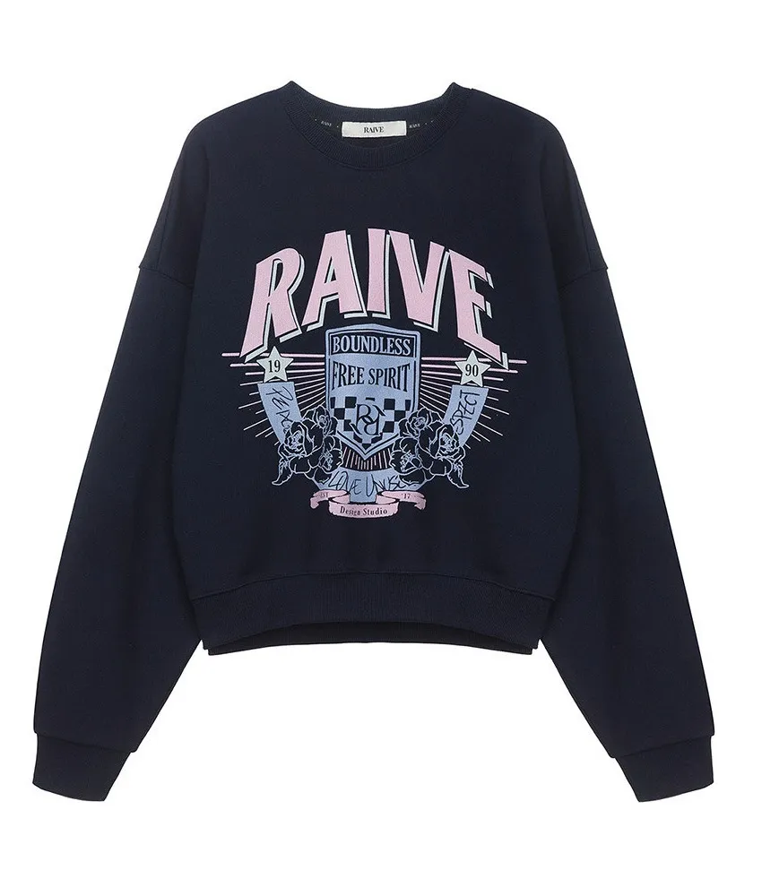 RAIVE  |Street Style U-Neck Long Sleeves Plain Cotton Logo