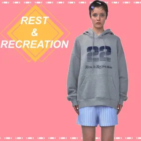 Rest & Recreation  |Unisex Street Style Long Sleeves Plain Cotton Oversized Logo