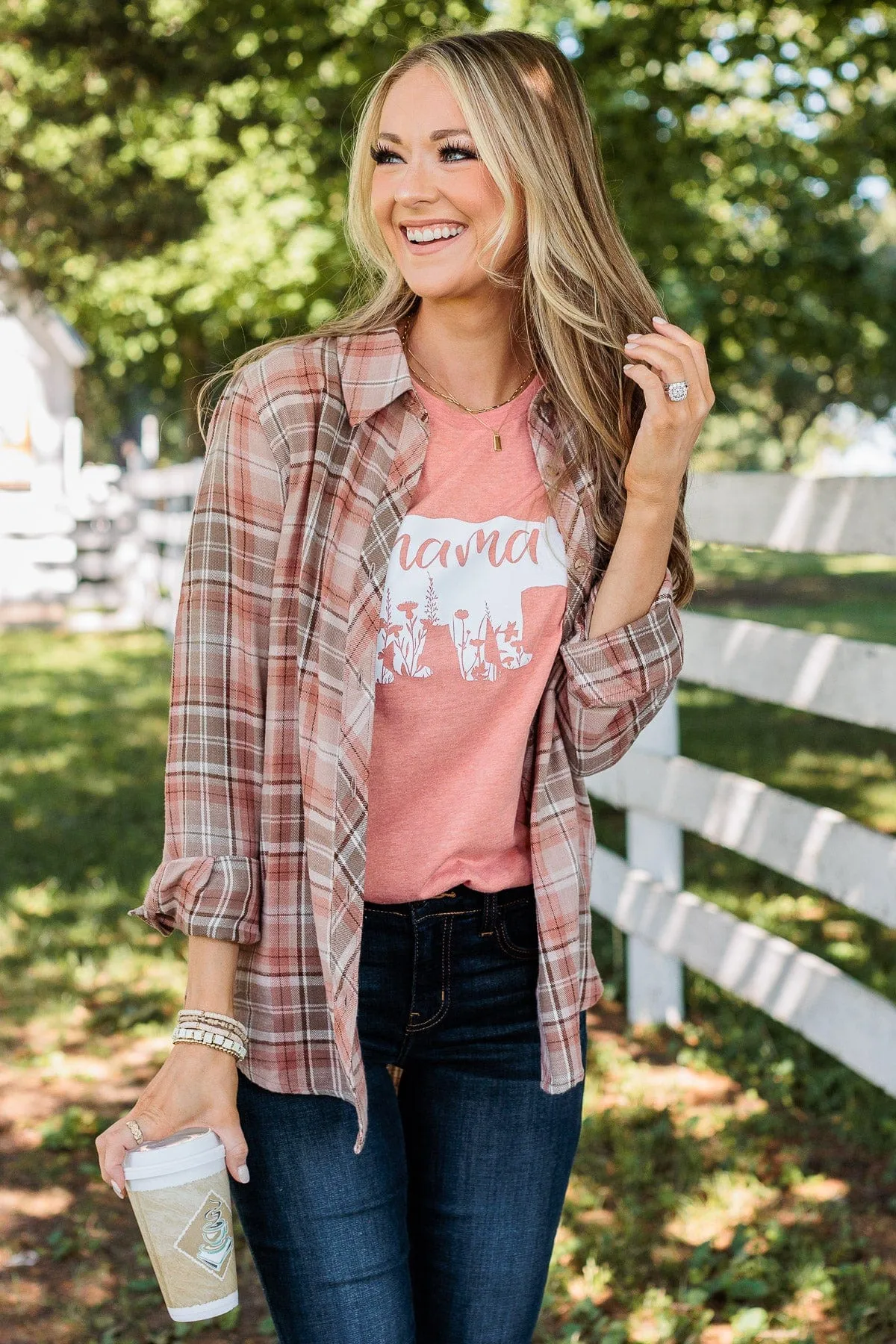 Right Place, Right Time Flannel Button Up Top- Auburn