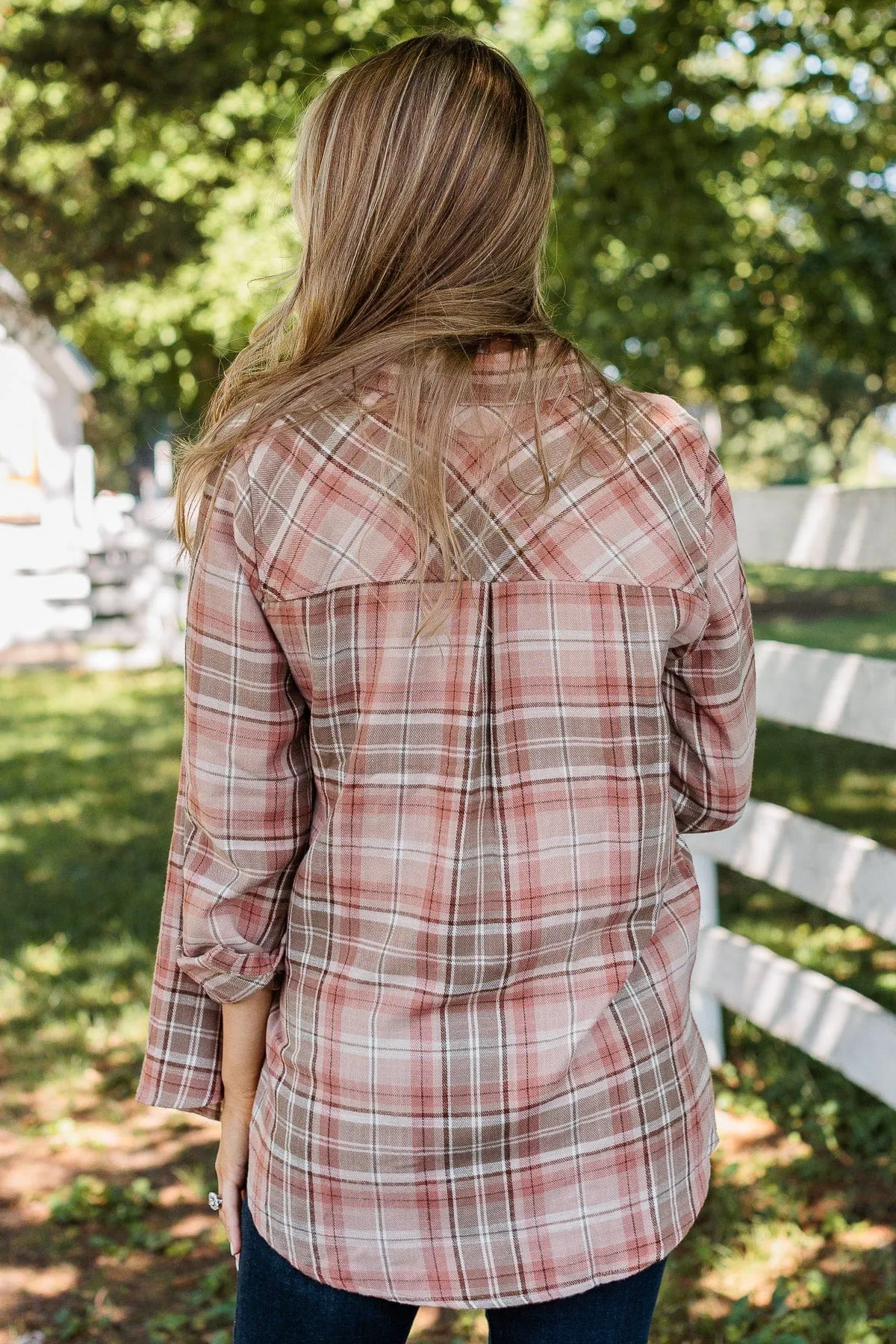 Right Place, Right Time Flannel Button Up Top- Auburn