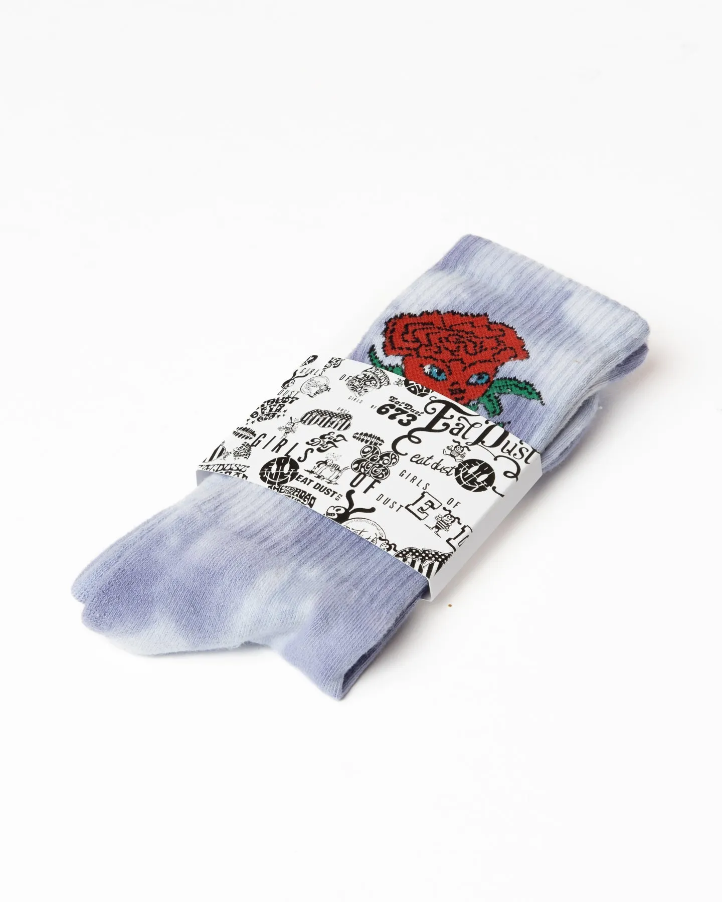 Rose Socks Cotton Tie Dye Violet