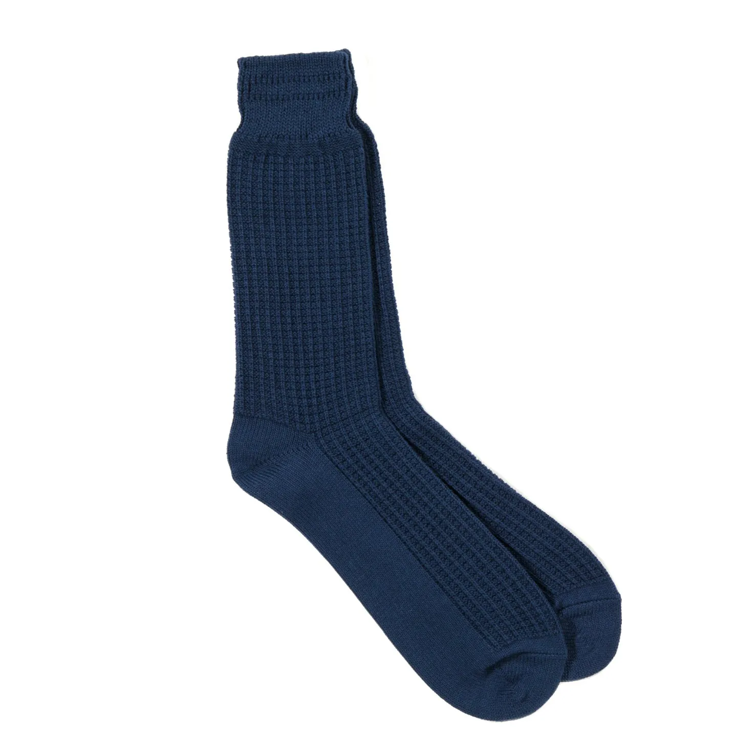 ROTOTO COTTON WAFFLE SOCKS DULL BLUE