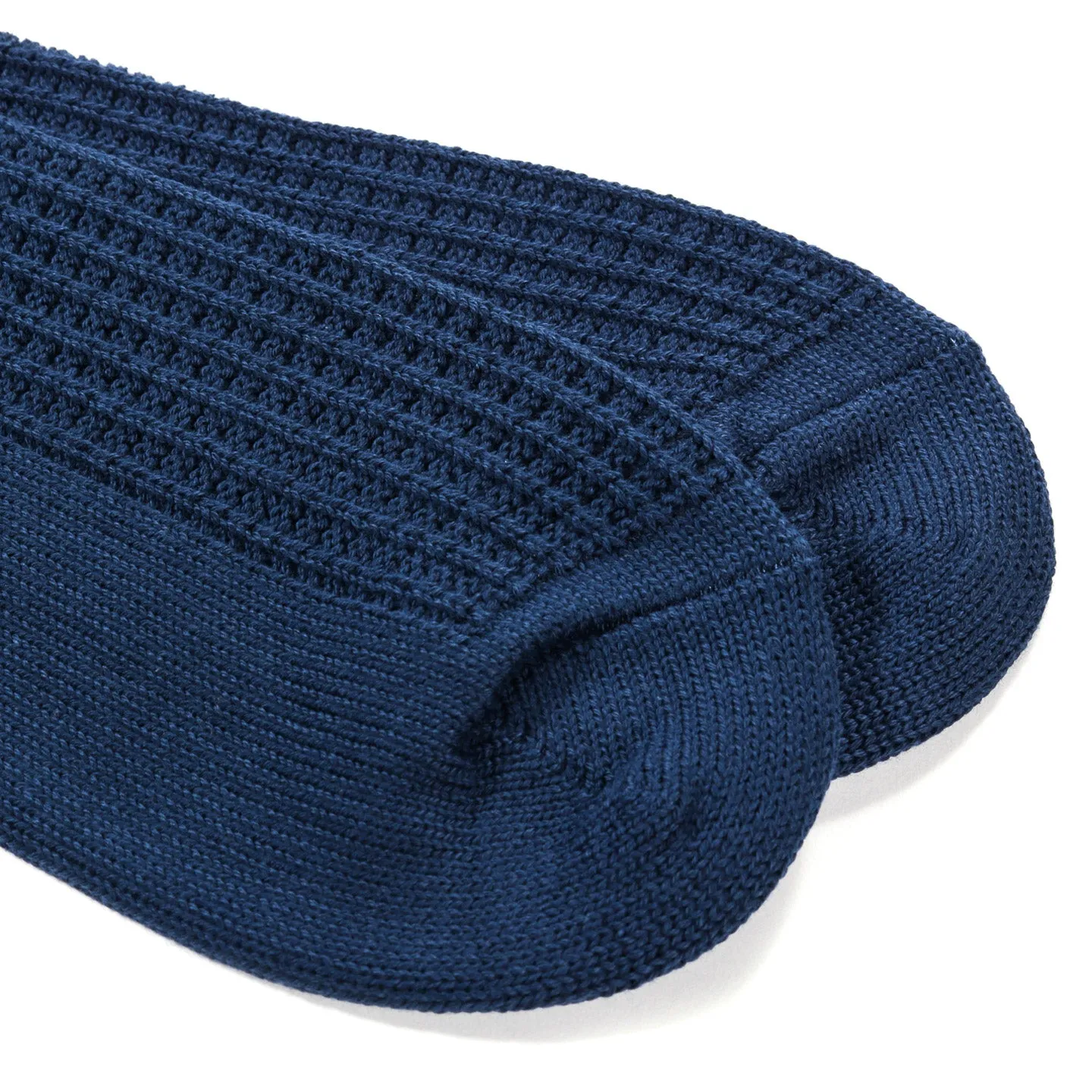 ROTOTO COTTON WAFFLE SOCKS DULL BLUE