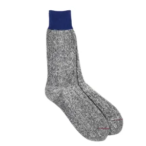 ROTOTO SILK & COTTON DOUBLE FACE SOCKS BLUE / GRAY