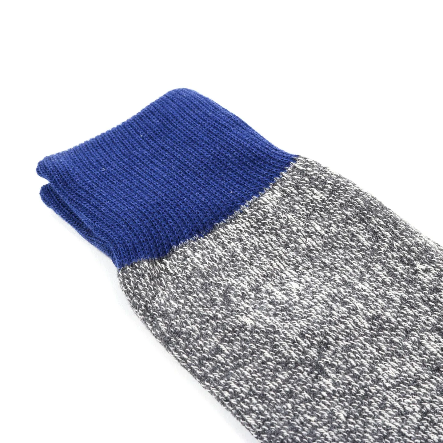 ROTOTO SILK & COTTON DOUBLE FACE SOCKS BLUE / GRAY