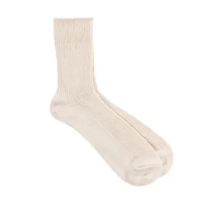 ROTOTO WASHI / RECYCLED COTTON RIB SOCKS RAW