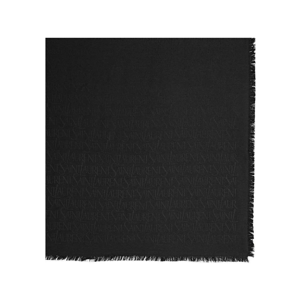 SAINT LAURENT Large Silk Blend Square Scarf - BLACK