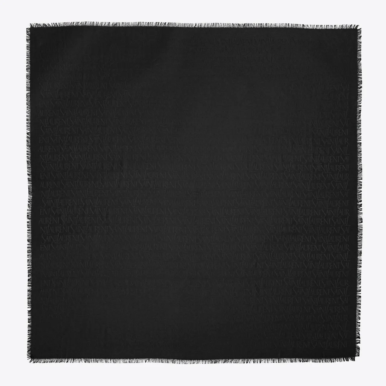 SAINT LAURENT Large Silk Blend Square Scarf - BLACK