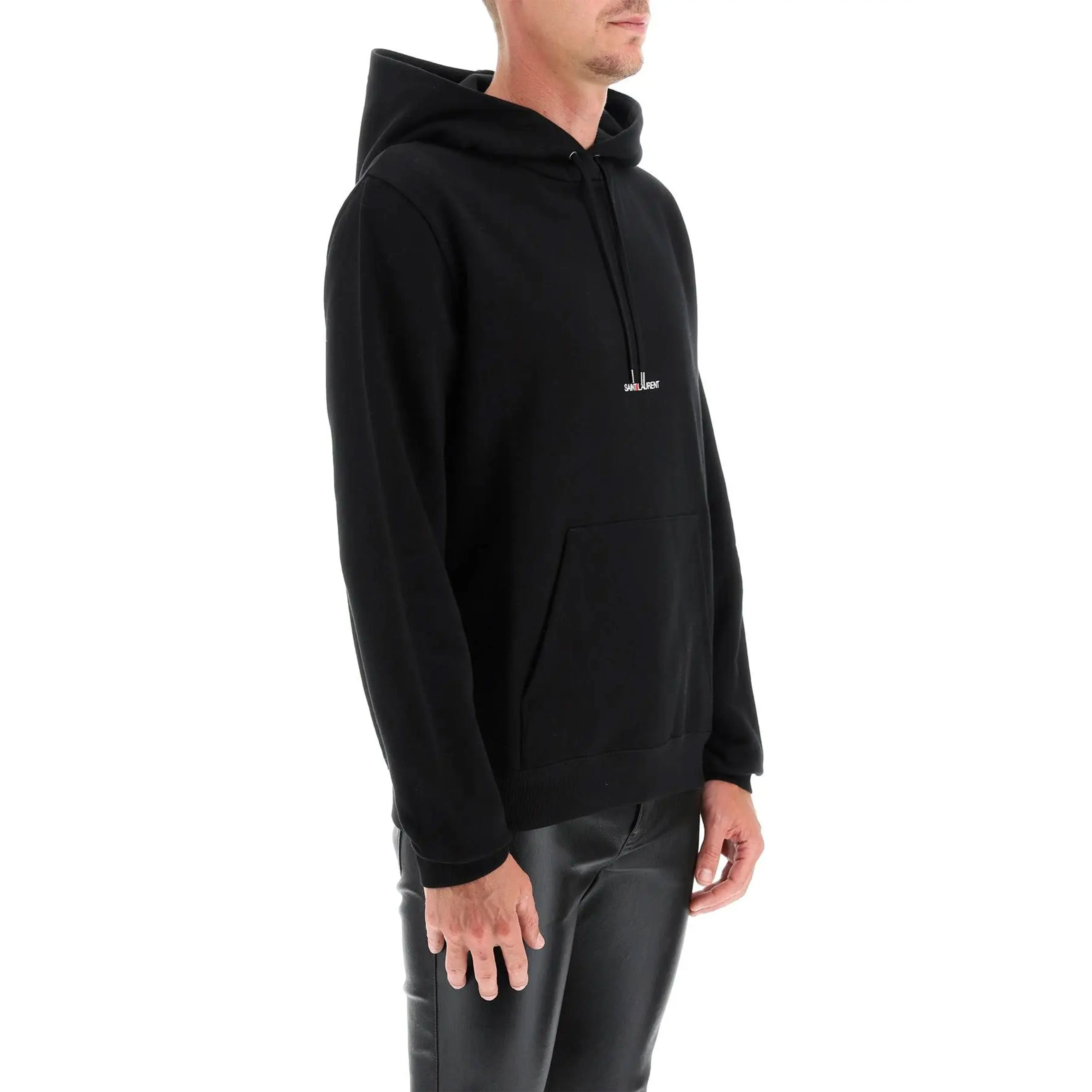 Saint Laurent  |Street Style Long Sleeves Plain Cotton Logo Luxury Hoodies