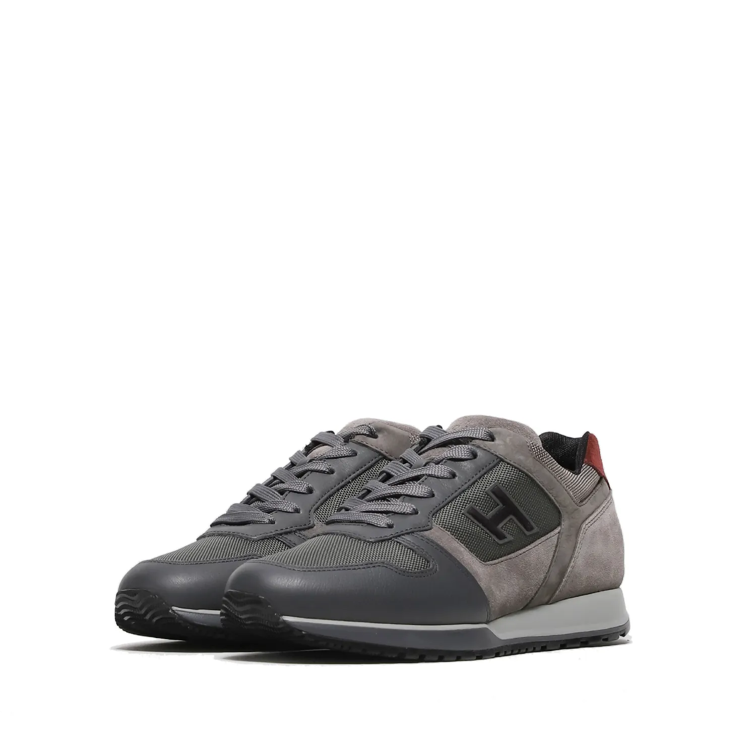 Sneaker H321 in pelle e tessuto tecnico grigio