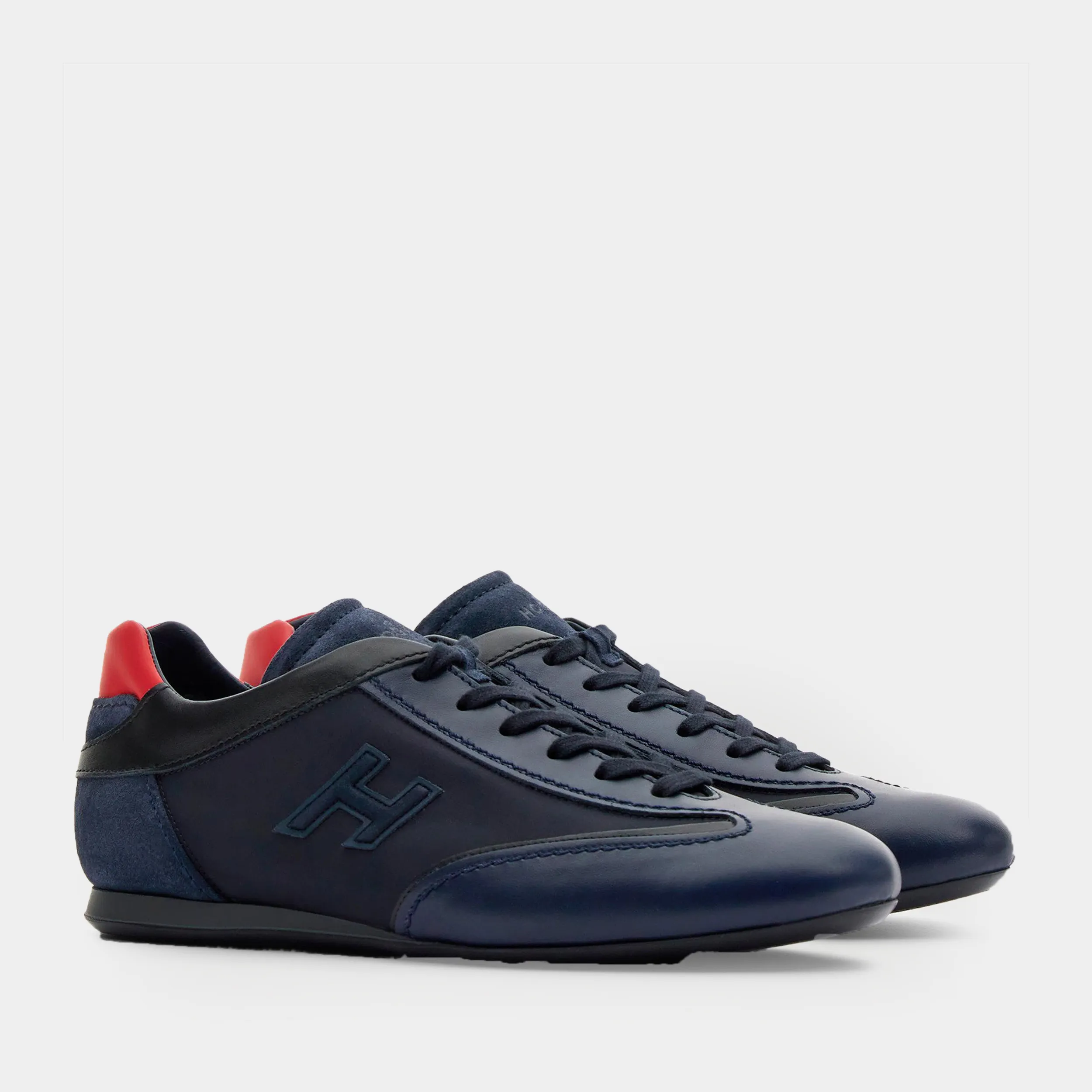 Sneaker Olympia in pelle e tessuto tecnico blu