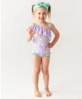 Snow Cones One Shoulder Ruffle Bathing Suit