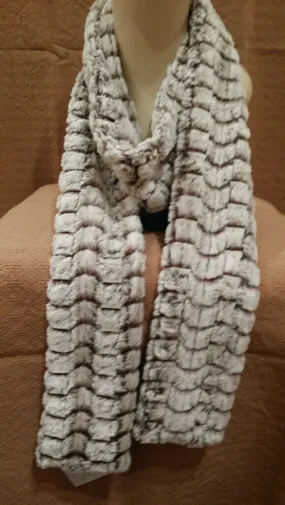 Snow Flurry Luxury Faux Fur Skinny Scarf