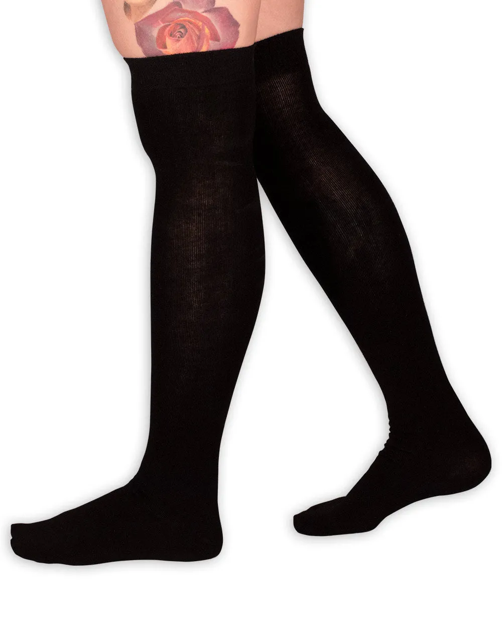 Socks - Black Over The Knee Sv